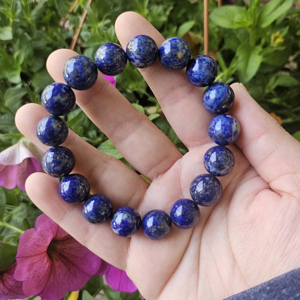 12mm lapis lazulli bracelet - Picture 2 of 4